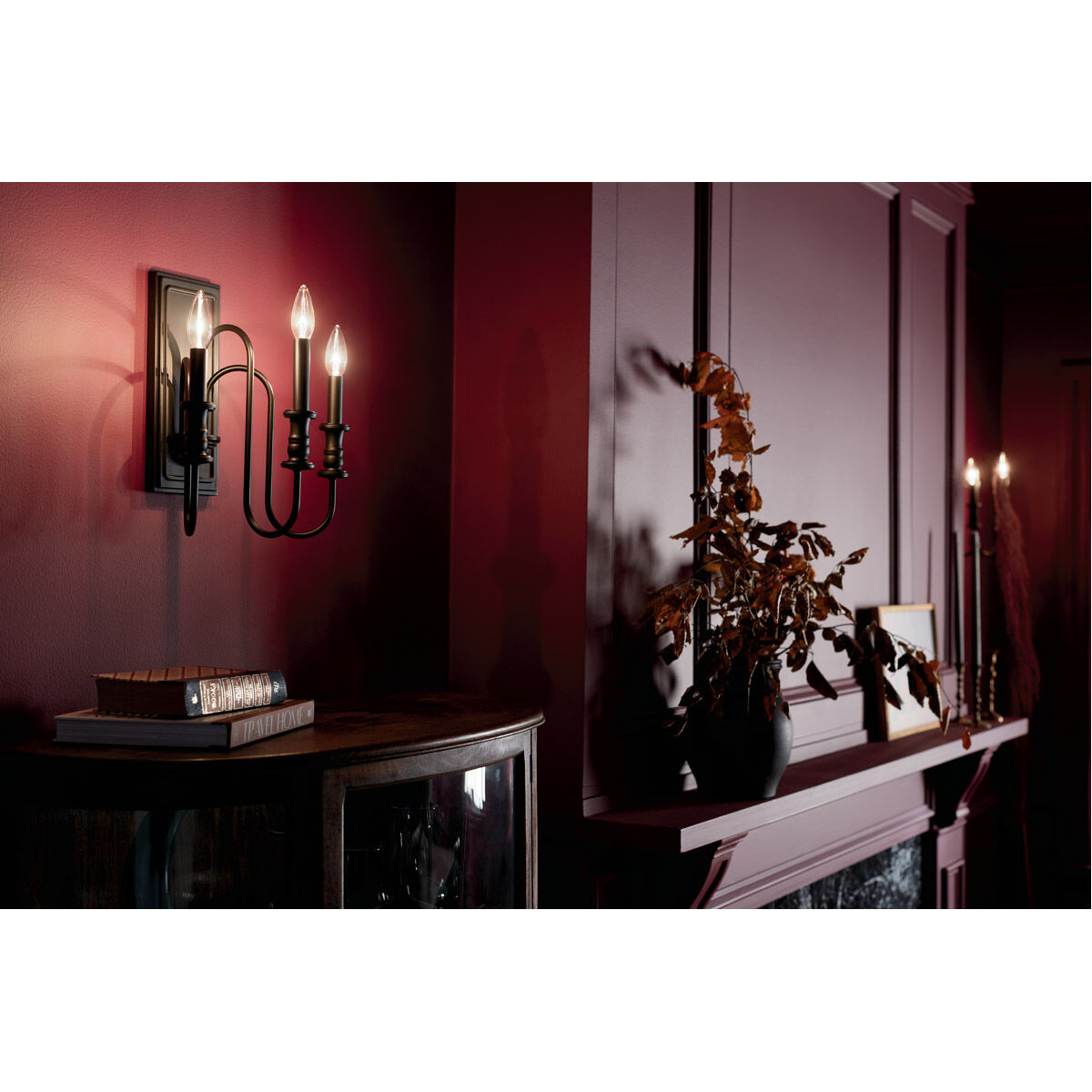 Homestead Karthe 3 Light 10 inch Black Wall Sconce Wall Light, Karthe